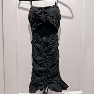 Black ruched dress with cutout